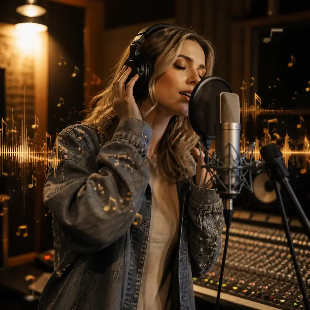 AI music generator creating original songs and BGM from text with Suno v5 in VoooAI