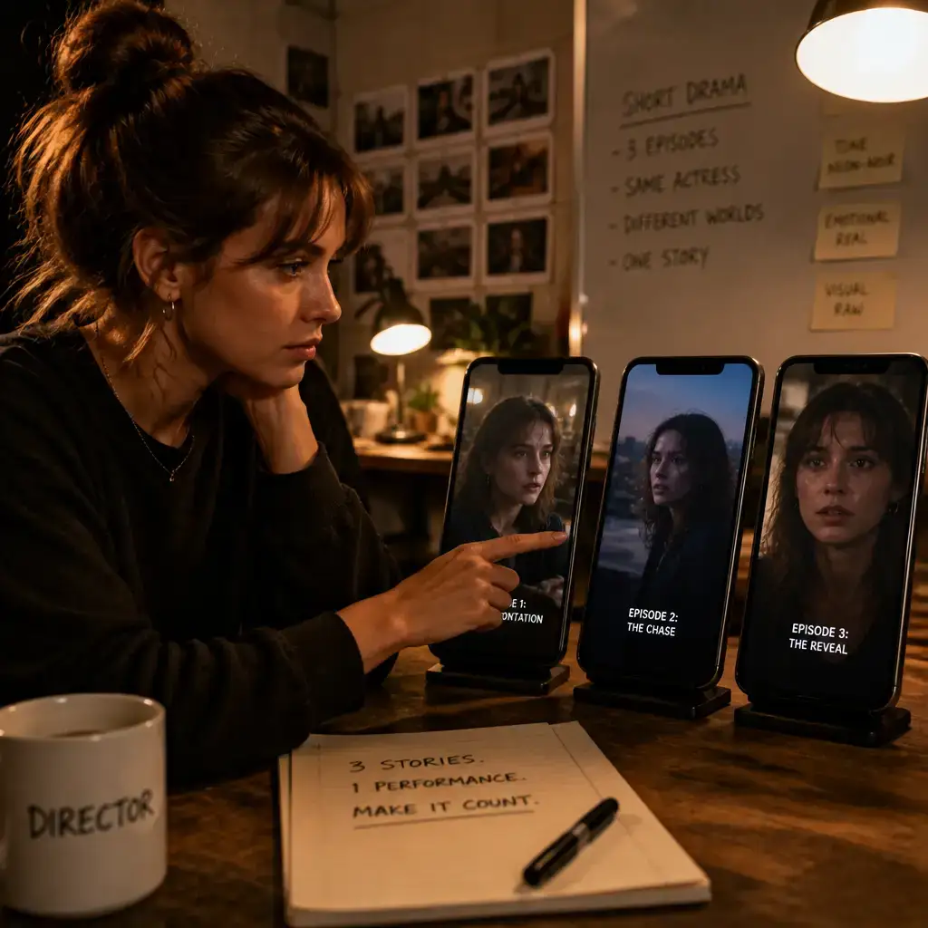 Multi-episode AI short drama series with consistent characters across episodes, produced in VoooAI